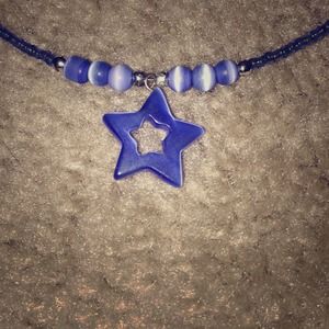 Blue star necklace