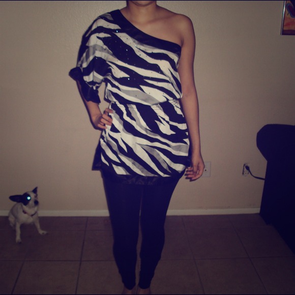 Silky zebra striped top
