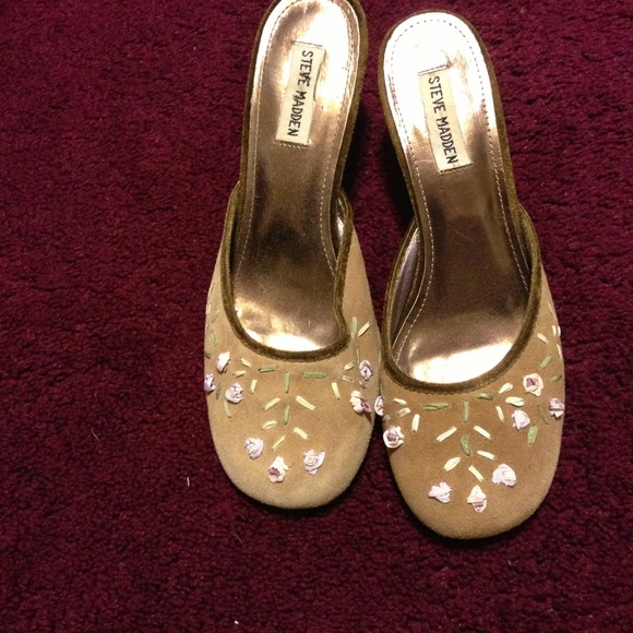 Steve Madden heels size 8.5 2 heels blue tweed 8.5