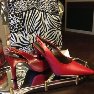Stefani collection red sling backs,