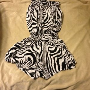 Zebra print romper