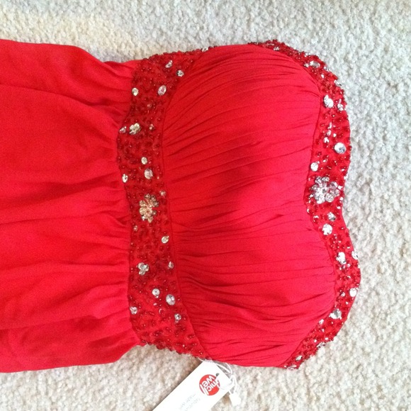 Red empire dress!!