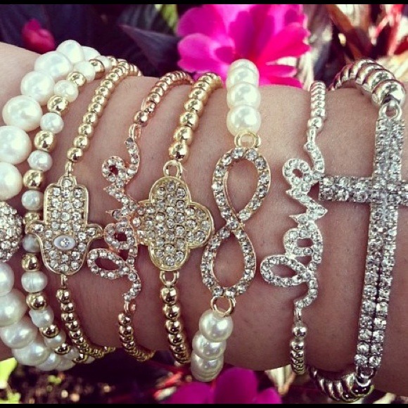A bunch of bracelets
