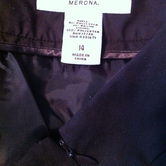 Chocolate brown knee length skirt, Merona size 14 - Picture 2 of 2