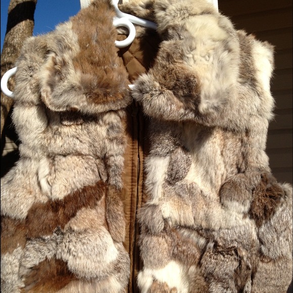 Fur vest real fur reversible