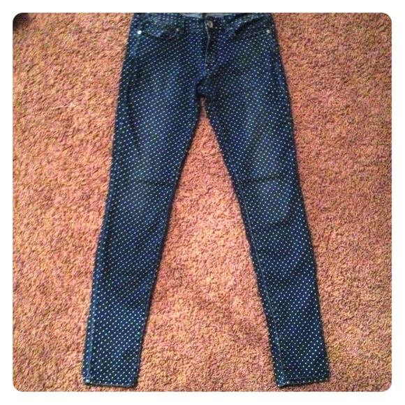 Polka dot skinny jeans