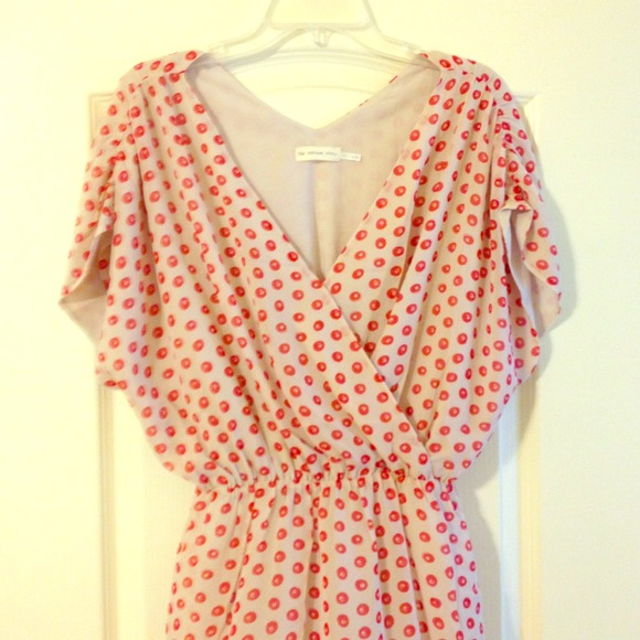 Anthropologie red and white polka dot dress