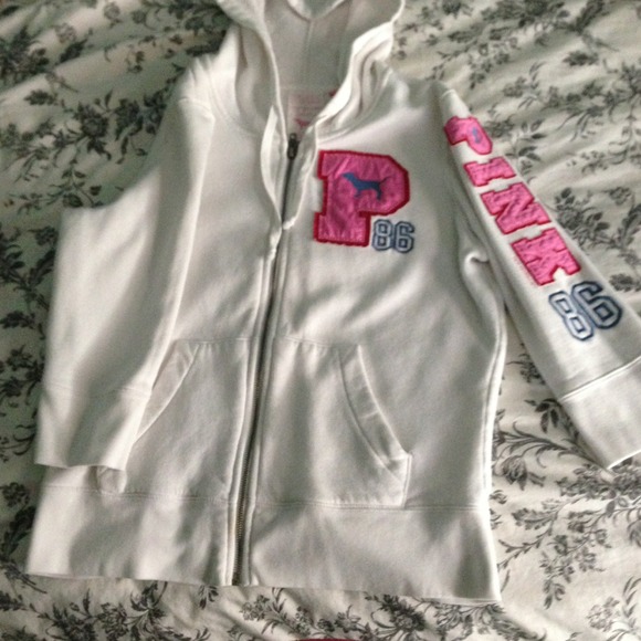 SOLD Large PINK by Vs 3/4 sleeve zip up