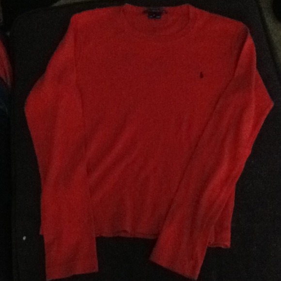 Ralph Lauren Sport; red w navy horse long sleeve
