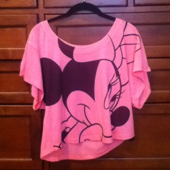 Neon pink Disney crop top - Minnie Mouse