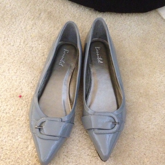 Grey flats and black heels