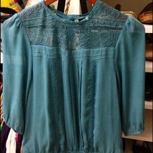 H&M Blue Lace Top
