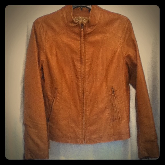 **PRICE DROP** Caramel Faux Leather Jacket