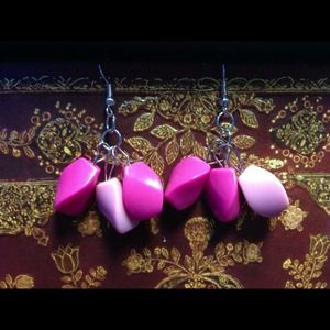 Pink beaded earrings