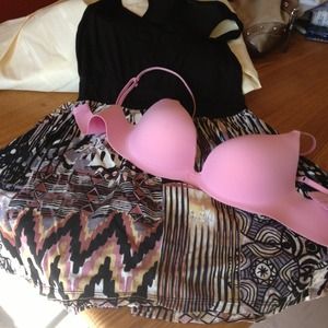 Forever 21 top and VS pink bra.