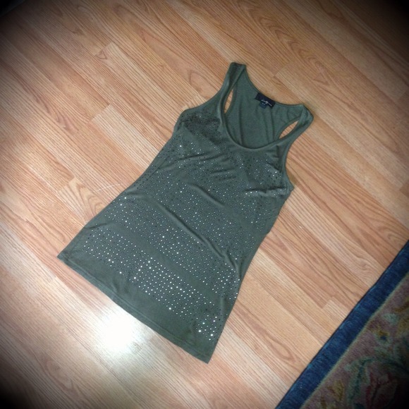 ❌SOLD❌ Forever 21 green embellished tank S