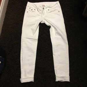 True Religion Julie Skinny White Jeans