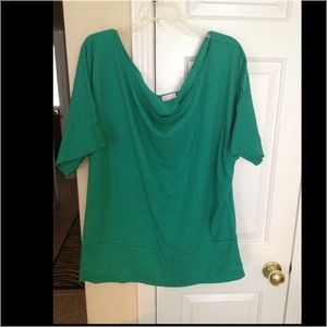 Green off shoulder top