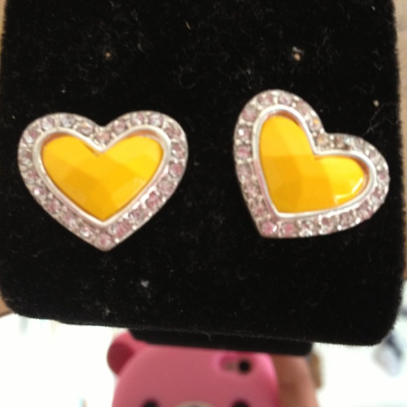 Yellow heart earrings