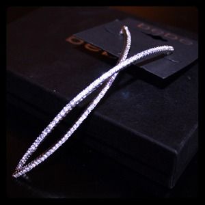 Bebe Linear Arched Crystal Earrings