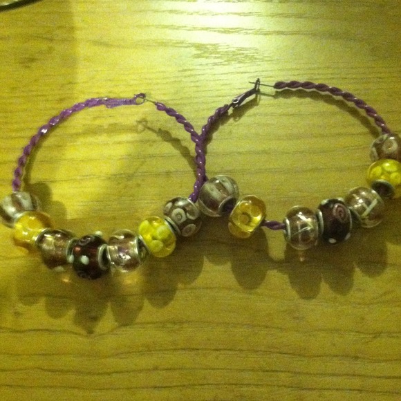 Purple/yellow earrings
