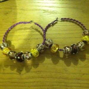 Purple/yellow earrings