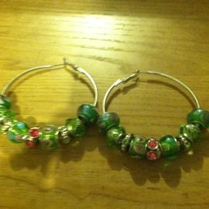 Green/Pink earrings