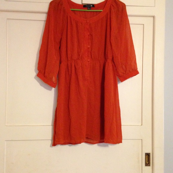 Forever 21 Small Autumn Orange Dress