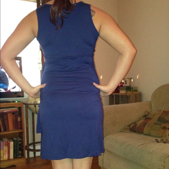 💰Sold💰Classy Navy Ruffle Dress - Picture 2 of 4