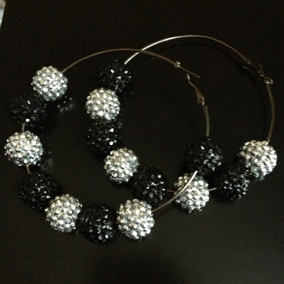 Black and silver earrings