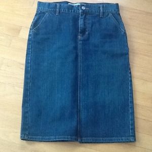 Long denim skirt