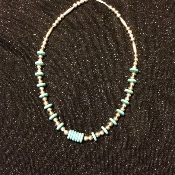 Turquoise and silver necklace