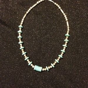 Turquoise and silver necklace