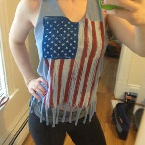 American Flag Fringe Tank!