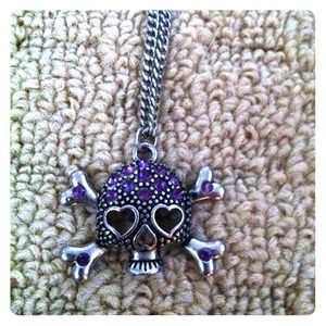 BUNDLED⬇Skull Necklace with Purple Gems