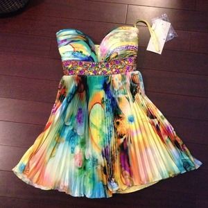 multi colored prom/evening dress
