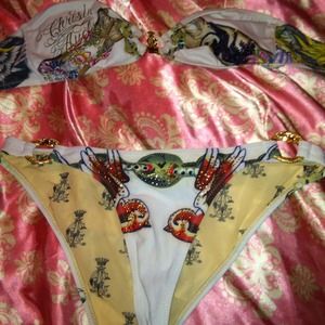 Sexy graphic strapless bikini