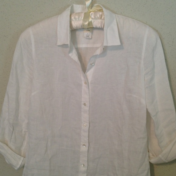 J. Crew white linen shirt