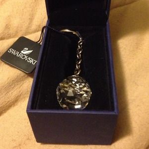 RESERVED Swarovski "A" initial key chain NWT