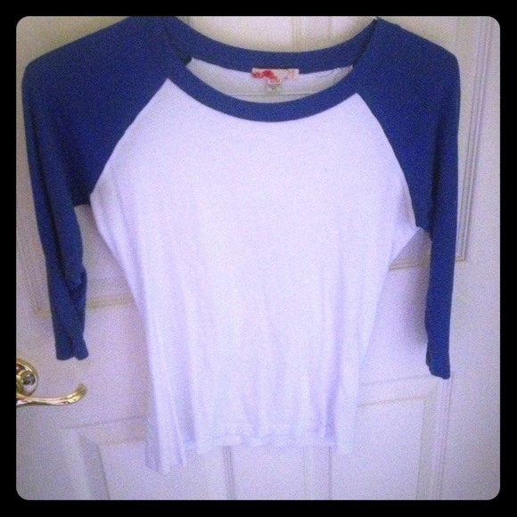 Baseball shirt blue and white forever 21