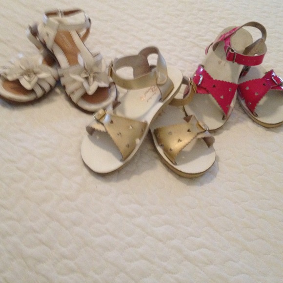 Three pair little girls sandals