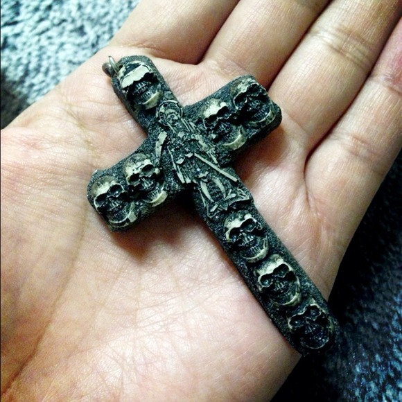 La Santa Muerte cross pendant