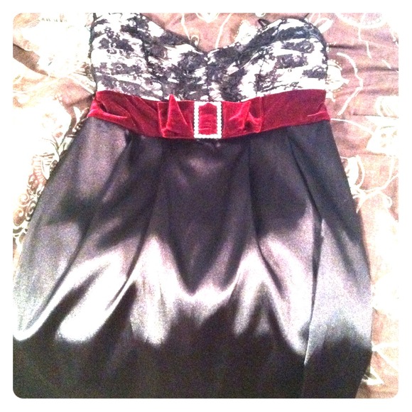 Formal little black dress.