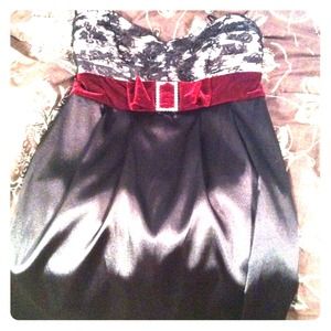 Formal little black dress.