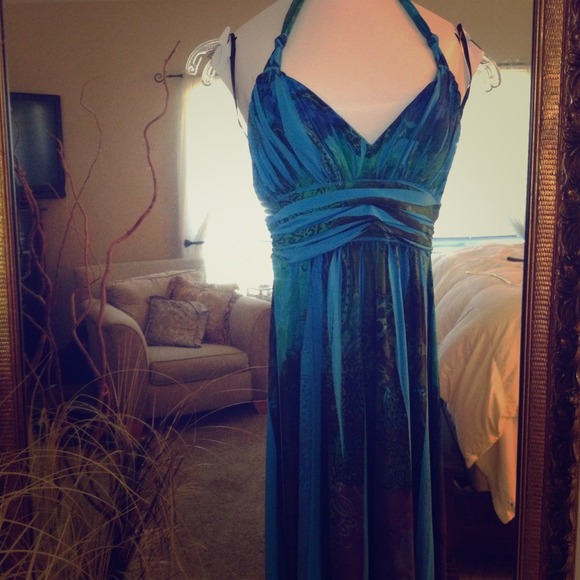 Multi colored summer Halter dress