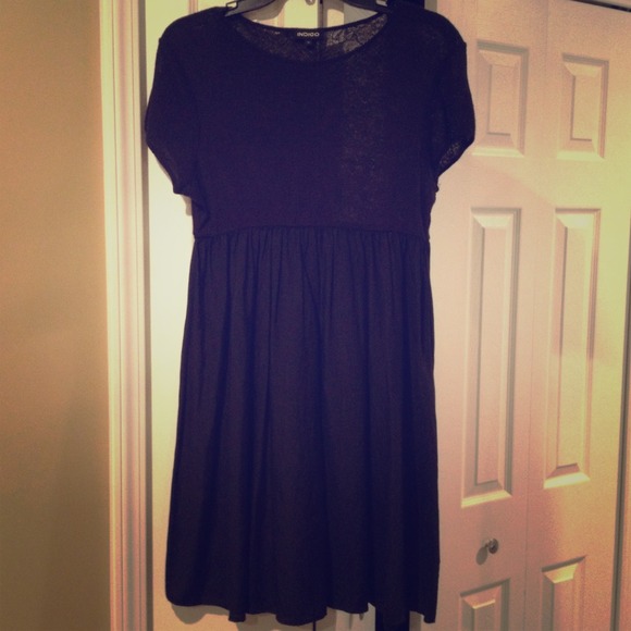 Black sheer lace top dress