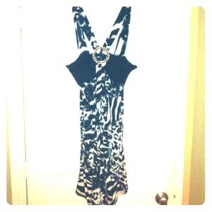 Black and White  Zebra & cheetah print dress