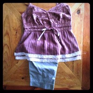 Bundle dressy tank and capri's