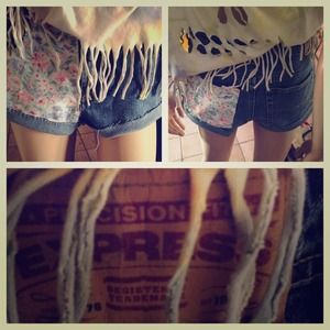 ❤Sold. Express floral hipster shorts