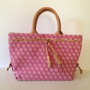 Dooney & Bourke pink/leather crossbody satchel